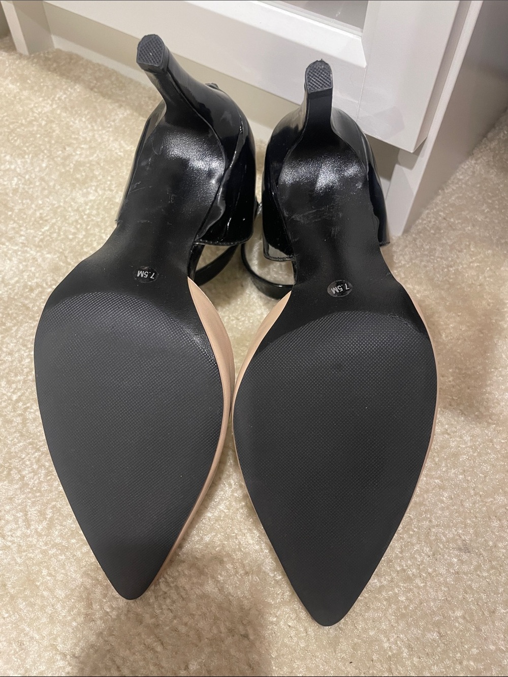 Alfani Two-Tone Pointed Toe Ankle Strap Pumps - Beige & Black - Picture 4 of 4